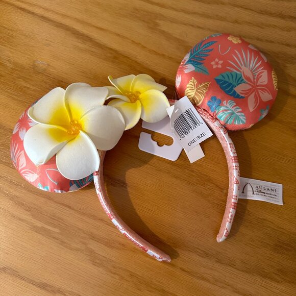 NWT! Disney Aulani Exclusive Tropical Floral Ears with Plumeria - RETIRED, RARE